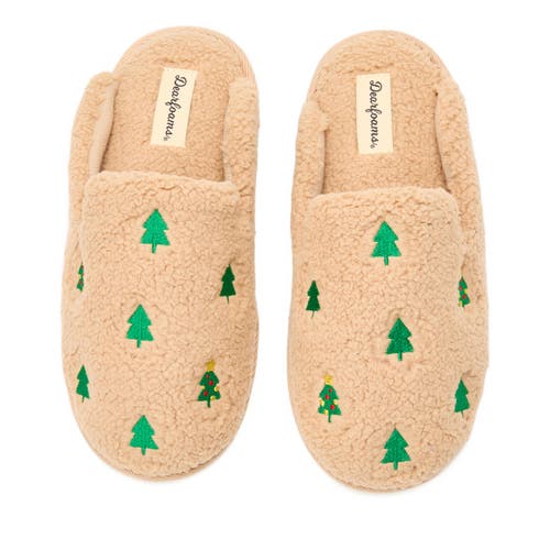 Dearfoams Teddy Tab Scuff Slipper In Brown