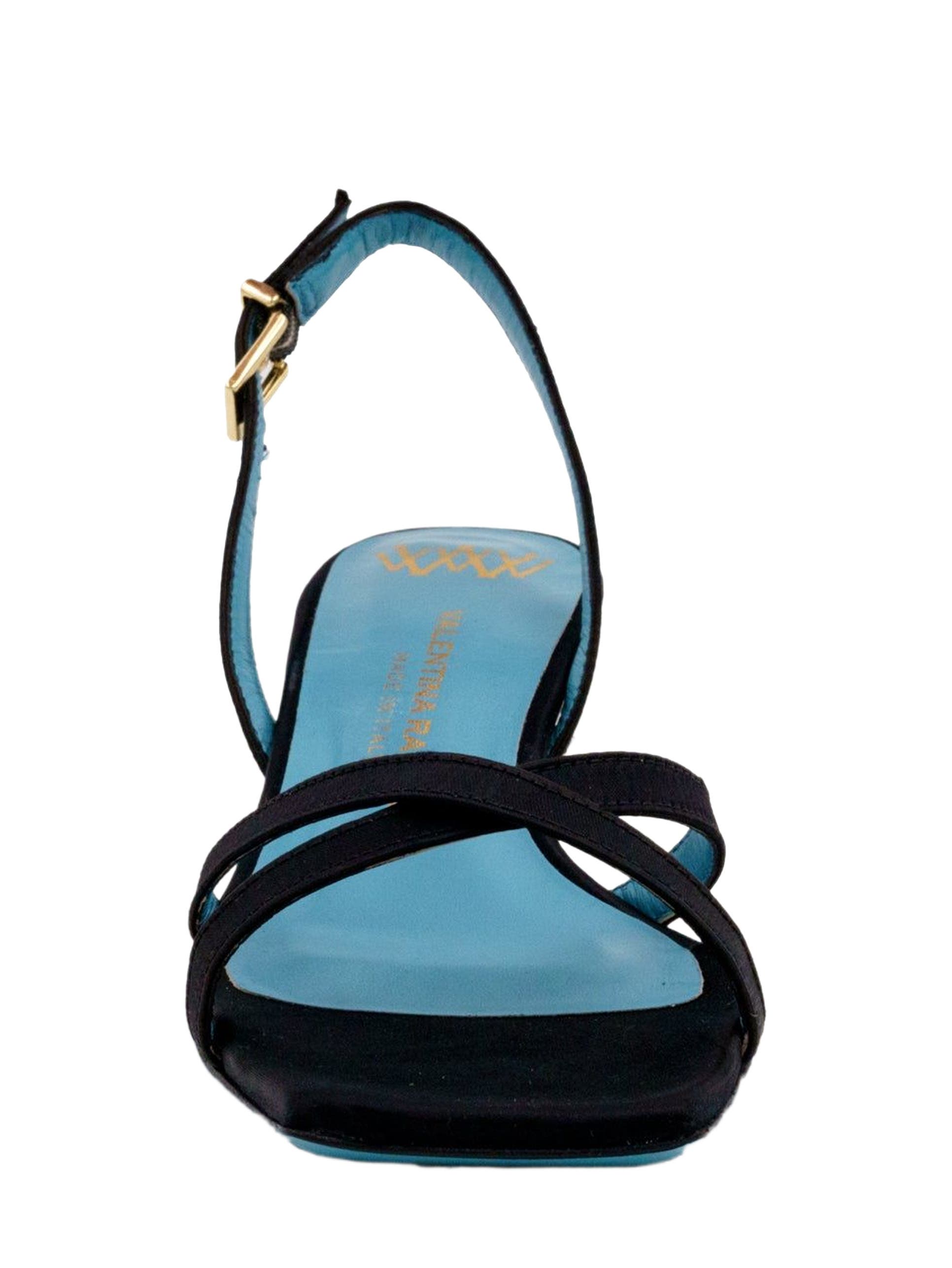 Valentina Rangoni Vulcano Halter Satin Sandal, Alternate, color, Black Rosso