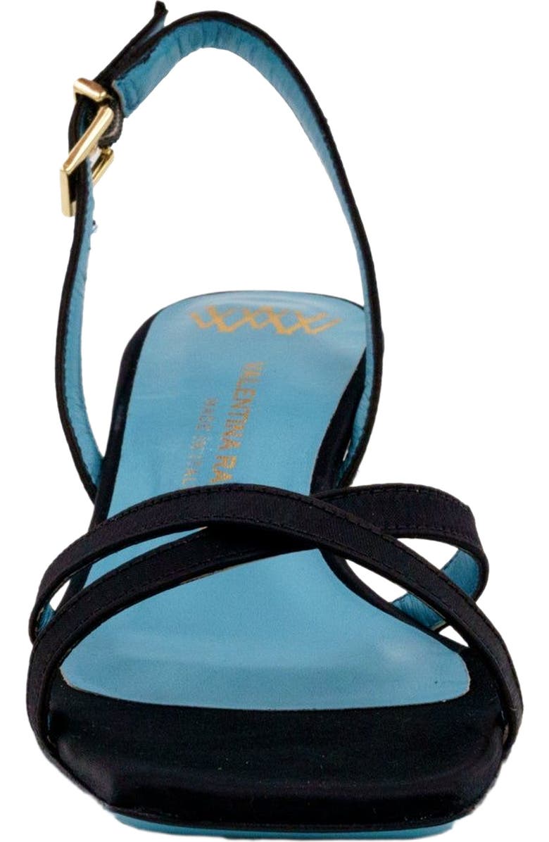 Valentina Rangoni Vulcano Halter Satin Sandal, Alternate, color, Black Rosso