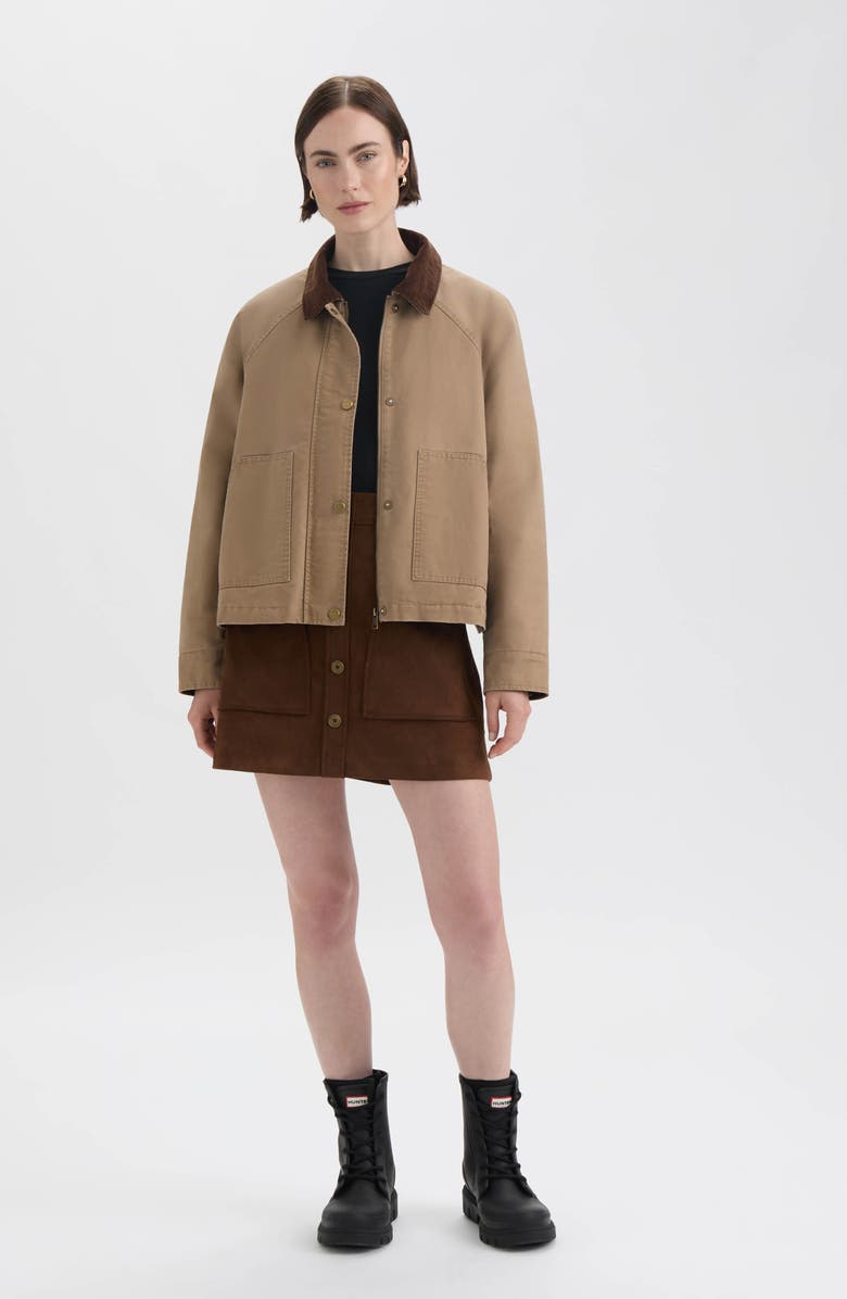 Hunter Faux Suede Miniskirt, Alternate, color, Brown