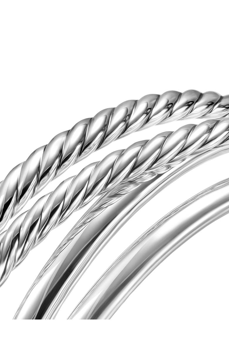 David Yurman Bold Crossover Multi Row Cuff Bracelet in Sterling Silver, 24.4mm, Alternate, color, Silver