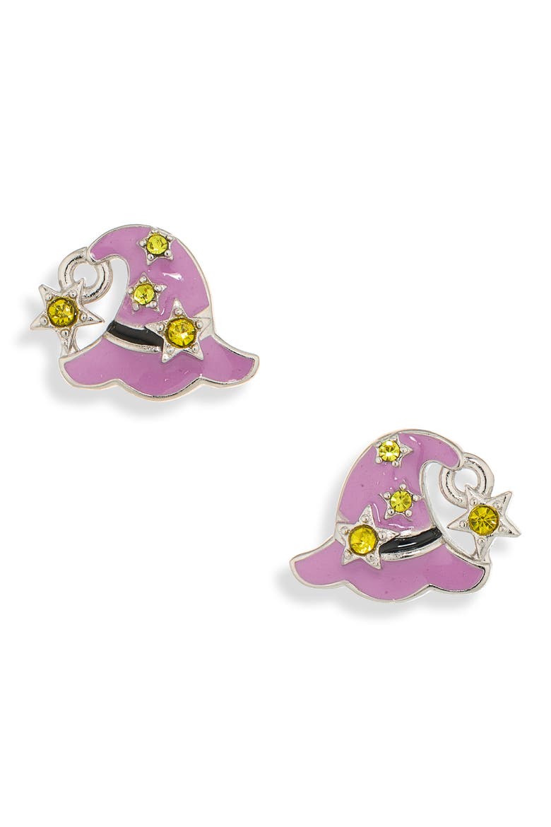 Kids' Witches Hat Stud Earrings, Main, color, PURPLE