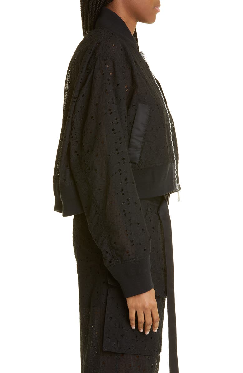 Sacai Logo Lace Bomber Jacket, Alternate, color,
