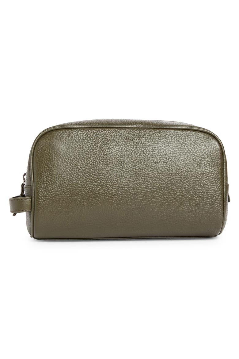 Brunton Leather Washbag, Alternate, color, DARK OLIVE