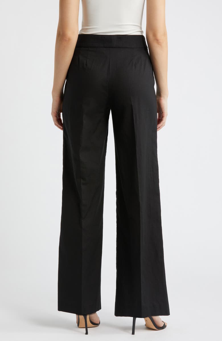 Tahari ASL Wide Leg Linen Blend Pants, Alternate, color,