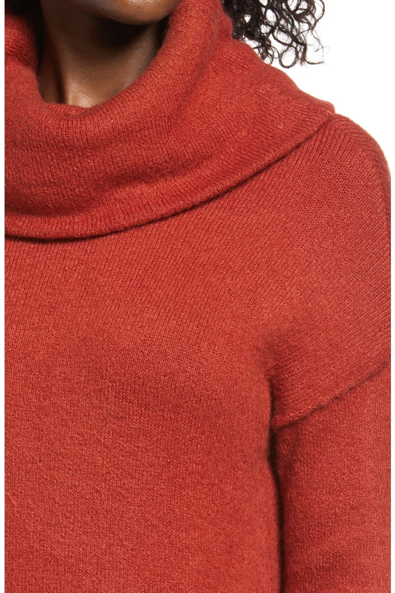 Luci Cowl Neck Long Sleeve Sweater Dress, Alternate, color, CHILI OIL