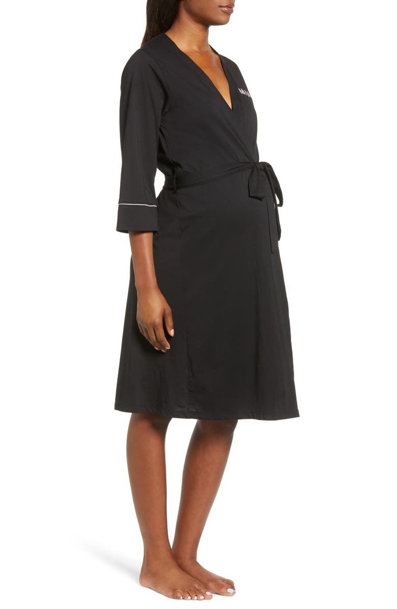 Belabumbum Mama Embroidered Maternity/Nursing Robe, Alternate, color, 