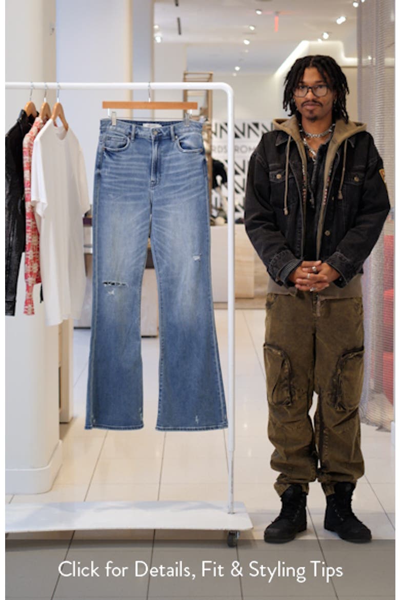 Ripped High Waist Flare Jeans video