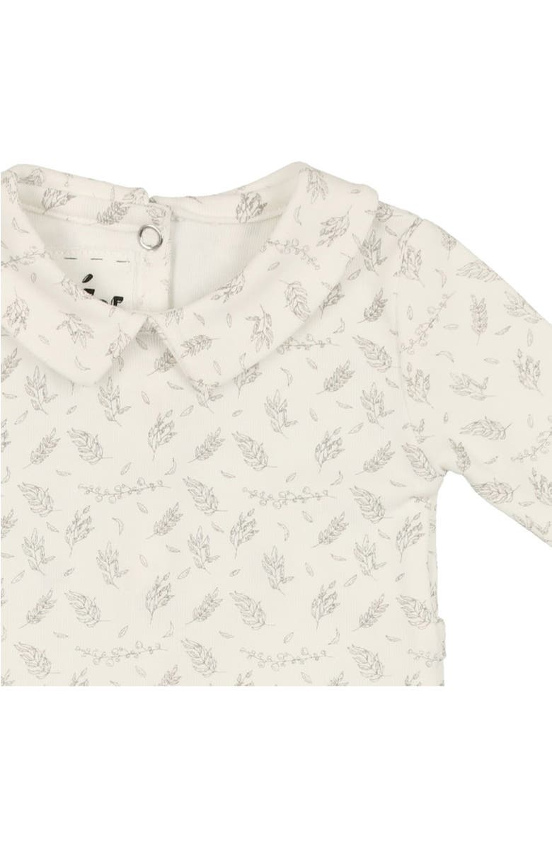 Manière Leaves & Branches Cotton Knit Footie, Alternate, color, Slate