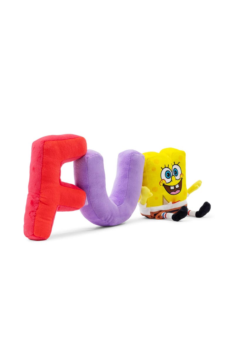 Toynk Nickelodeon SpongeBob SquarePants "FUN" 10-Inch Plush, Alternate, color, Yellow