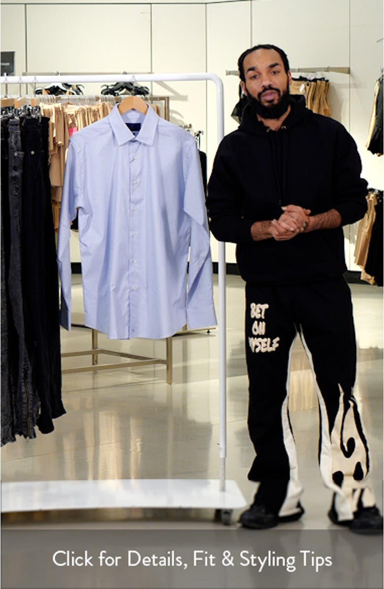 Slim Fit Check Cotton Twill Dress Shirt, sales video thumbnail