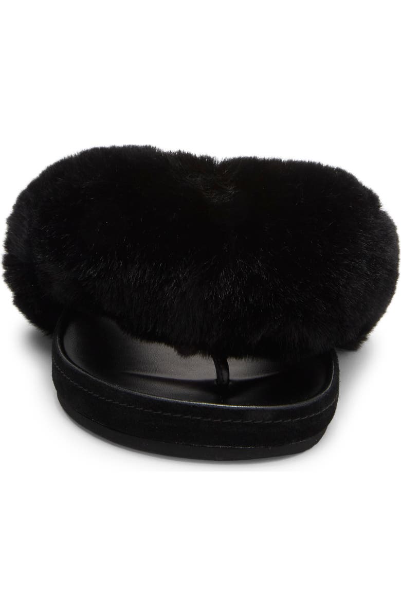 Jeffrey Campbell Delulu Faux Fur Flip Flop, Alternate, color, Black Combo