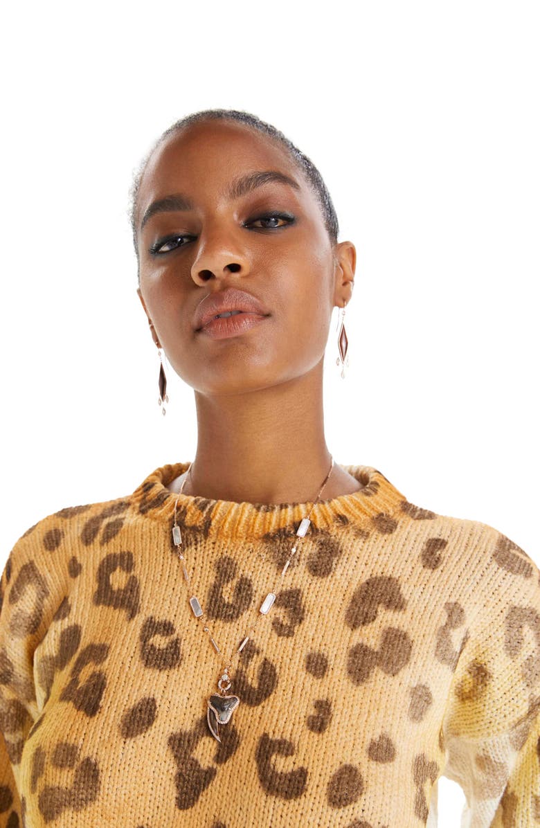MOTHER Leopard Print Cotton Sweater, Alternate, color,