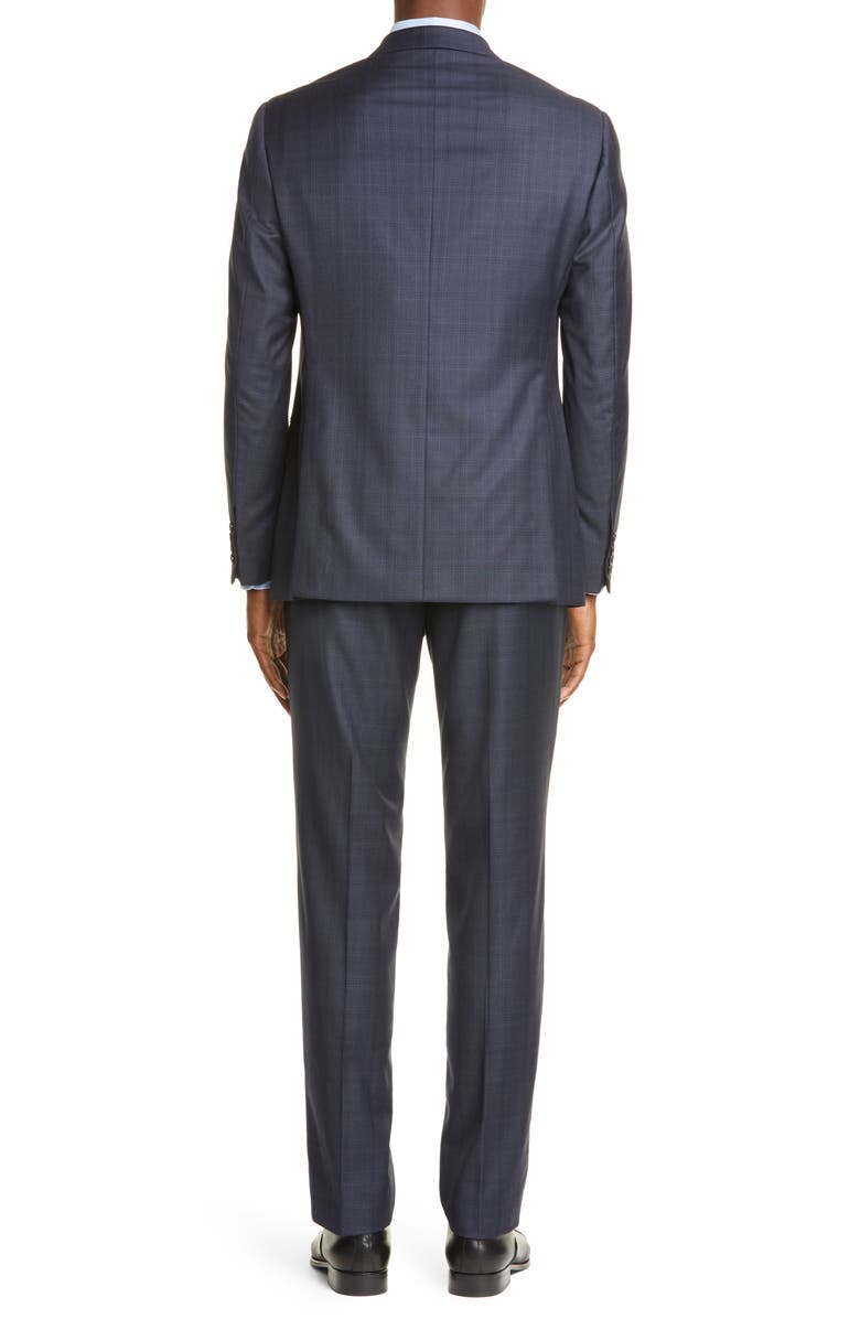 Emporio Armani Trim Fit Plaid Wool Suit, Alternate, color, 
