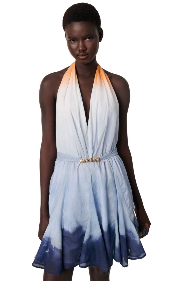 maje Mini tie-dye dress, Alternate, color, 