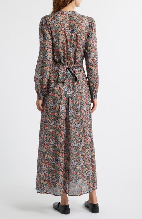 Doen Dôen Charleston Floral Long Sleeve Cotton Maxi Dress In Multi