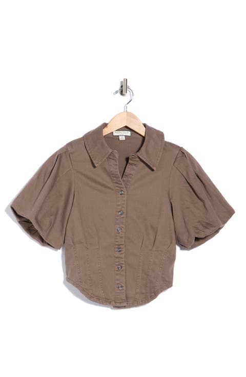 Puff Sleeve Corset Shirt