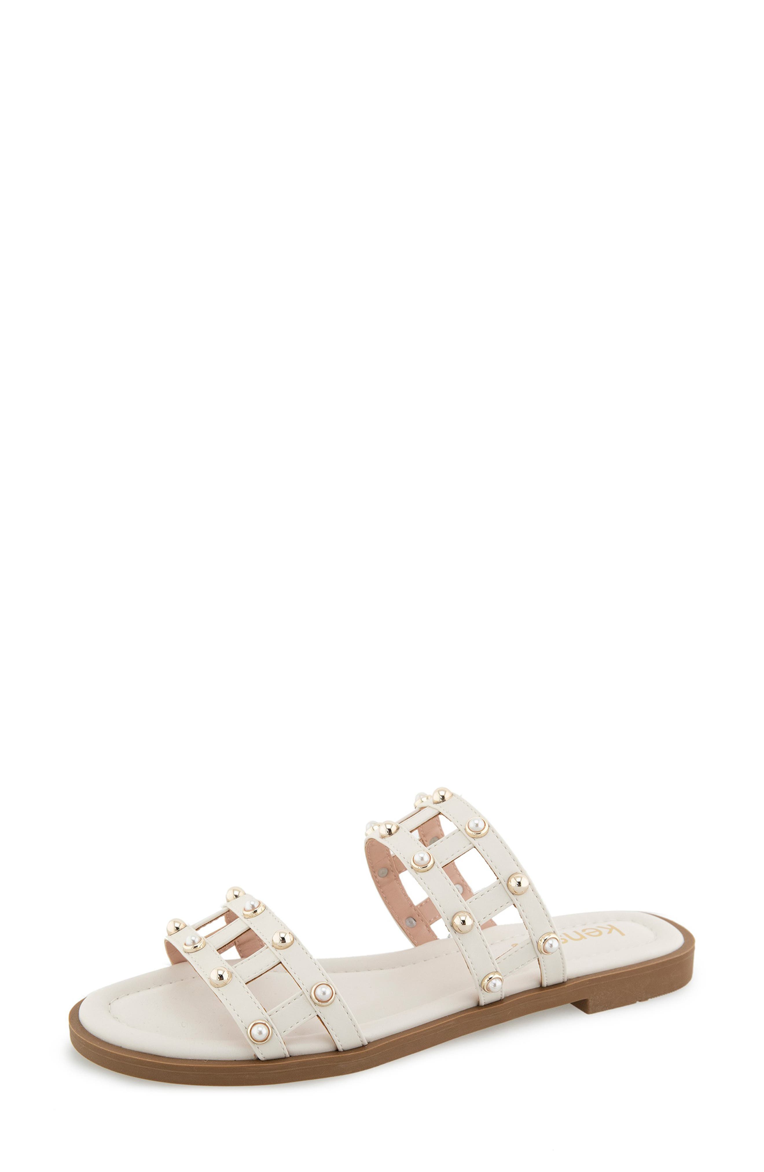 Kensie Malory Slide Sandal, Alternate, color, Off White