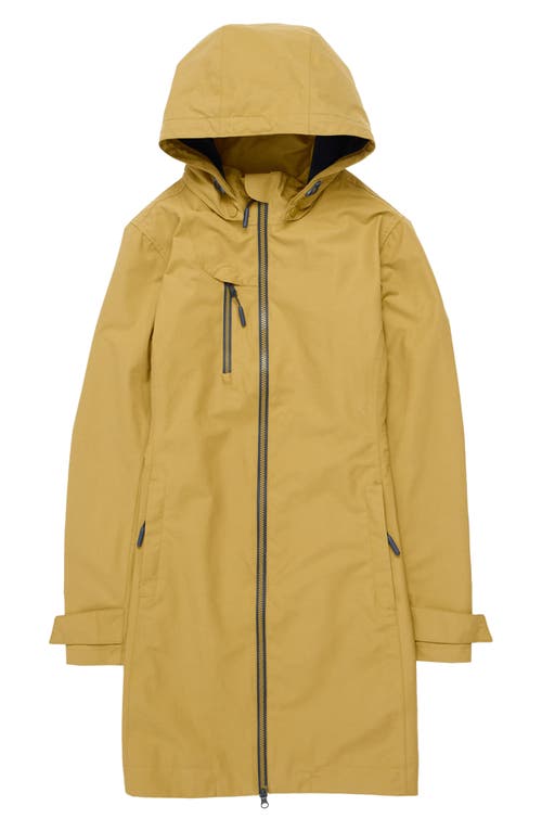 Seasalt Cornwall Coverback Waterproof Organic Cotton Raincoat With Removable Hood In Pear