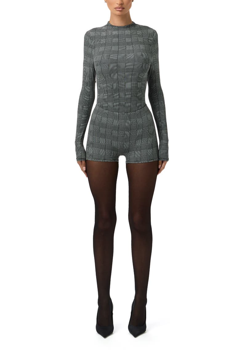 Naked Houndstooth Check Hot Shorts, Alternate, color, HOUNDSTOOTH PLAID