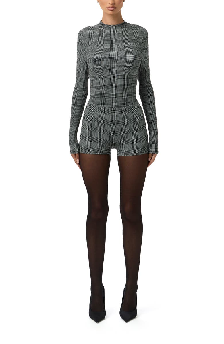Naked Wardrobe Naked Houndstooth Check Hot Shorts, Alternate, color, Houndstooth Plaid