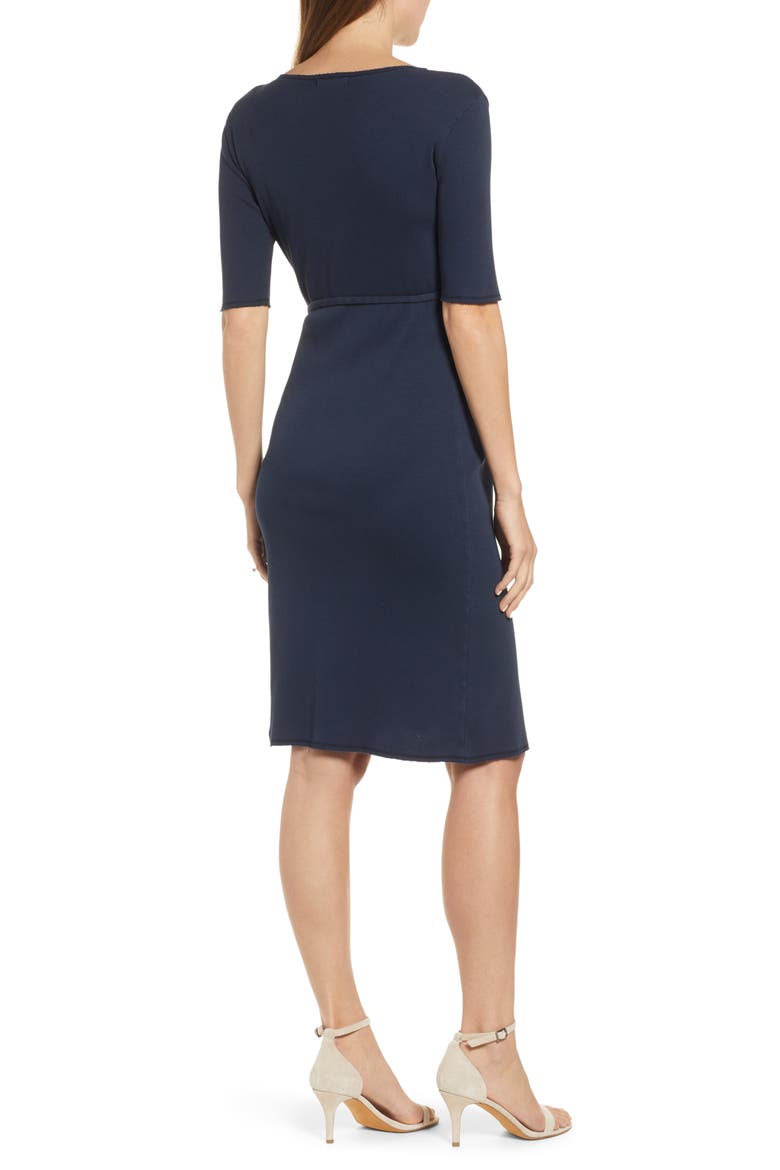 Naomi Wrap Dress, Alternate, color, NAVY