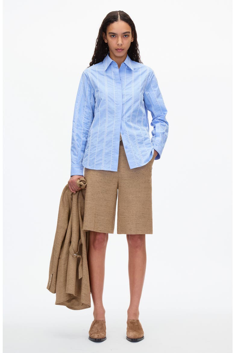 Wave Embroidered Long Sleeve Shirt, Alternate, color, OXFORD BLUE