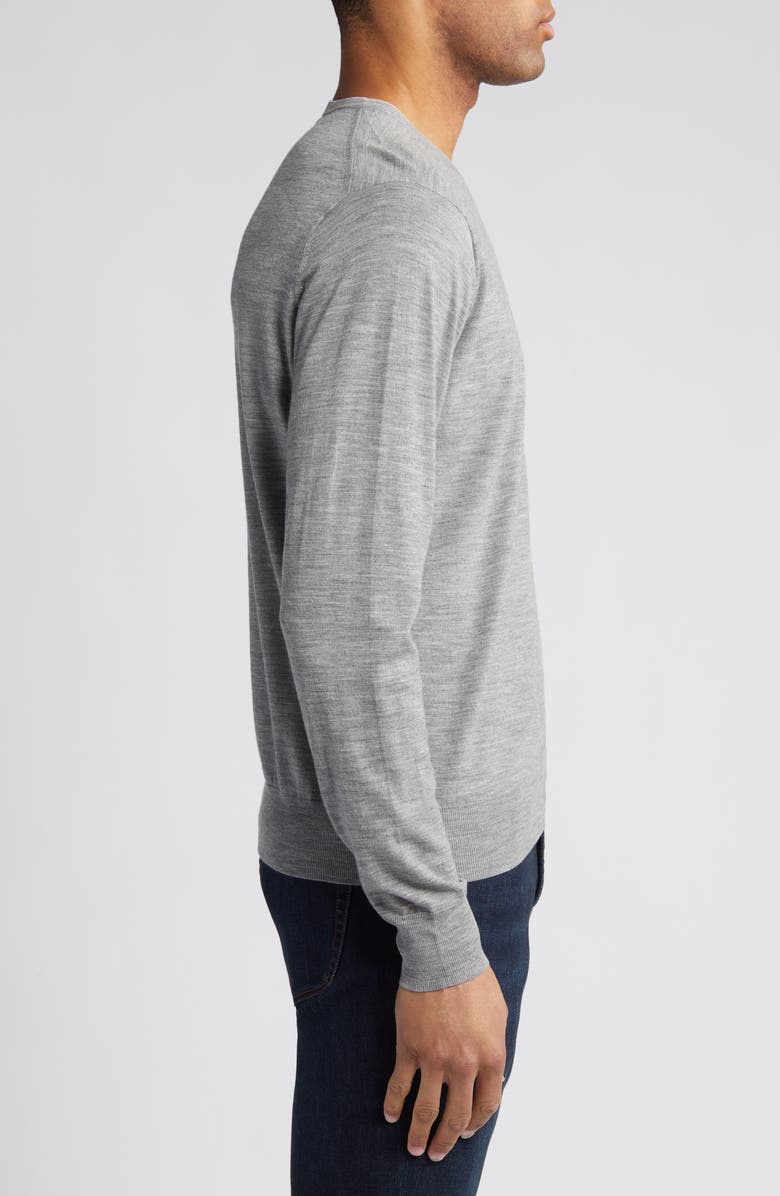 Peter Millar Crown Crafted Excursionist Flex Wool Blend Sweater, Alternate, color, Gale Grey
