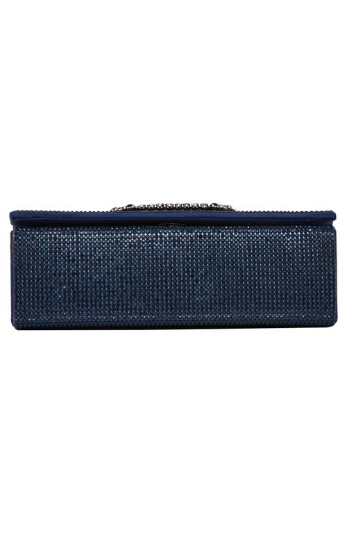 Lady Couture Elegant Rhinestone Satin Evening Bag In Navy