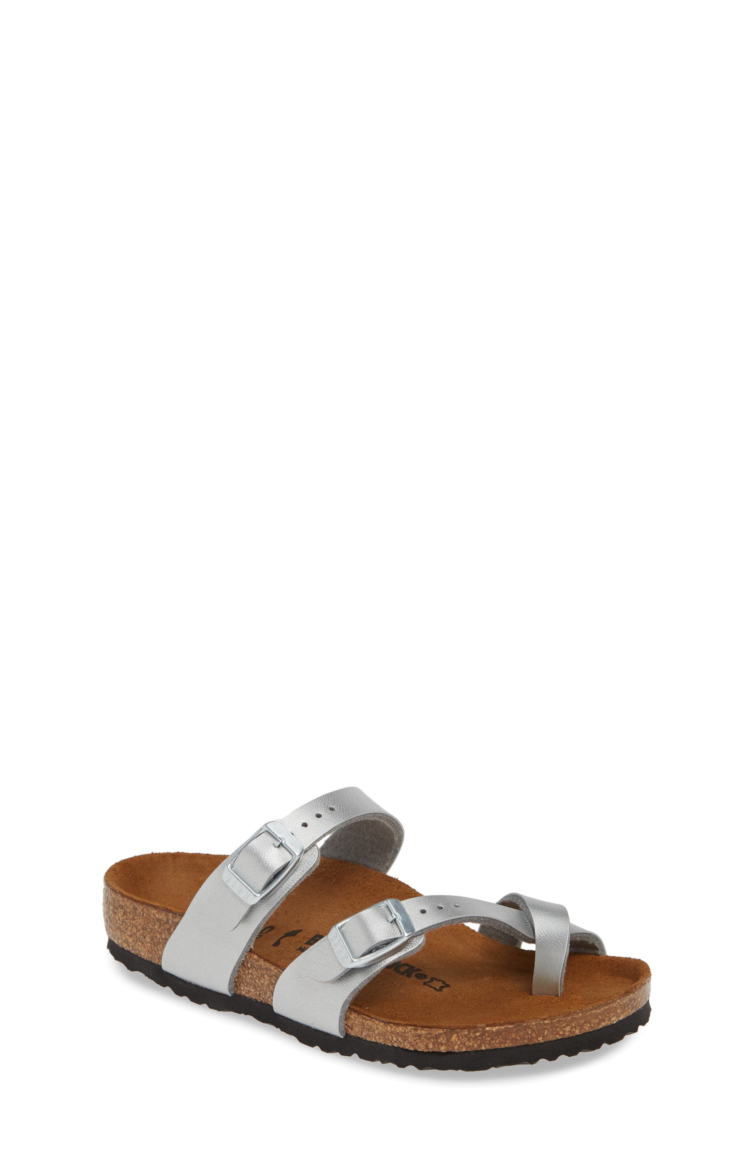 Kids' Mayari Birko-Flor Slide Sandal, Main, color, SILVER