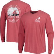IMAGE ONE Men's Crimson Alabama Crimson Tide Circle Campus Scene Long Sleeve T-Shirt