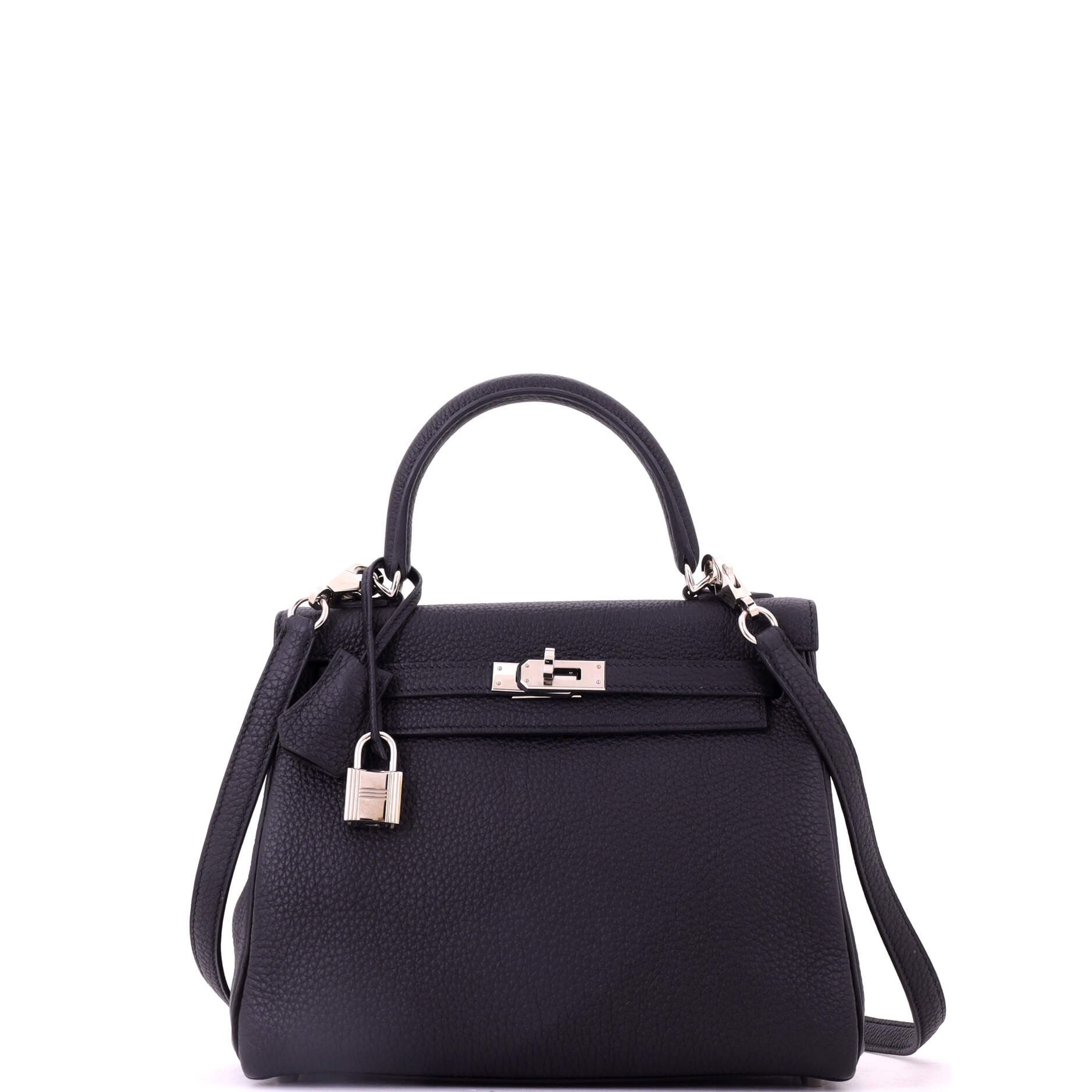 81034712 Kelly Handbag Black Togo with Palladium Hardware 25, Main, color, 