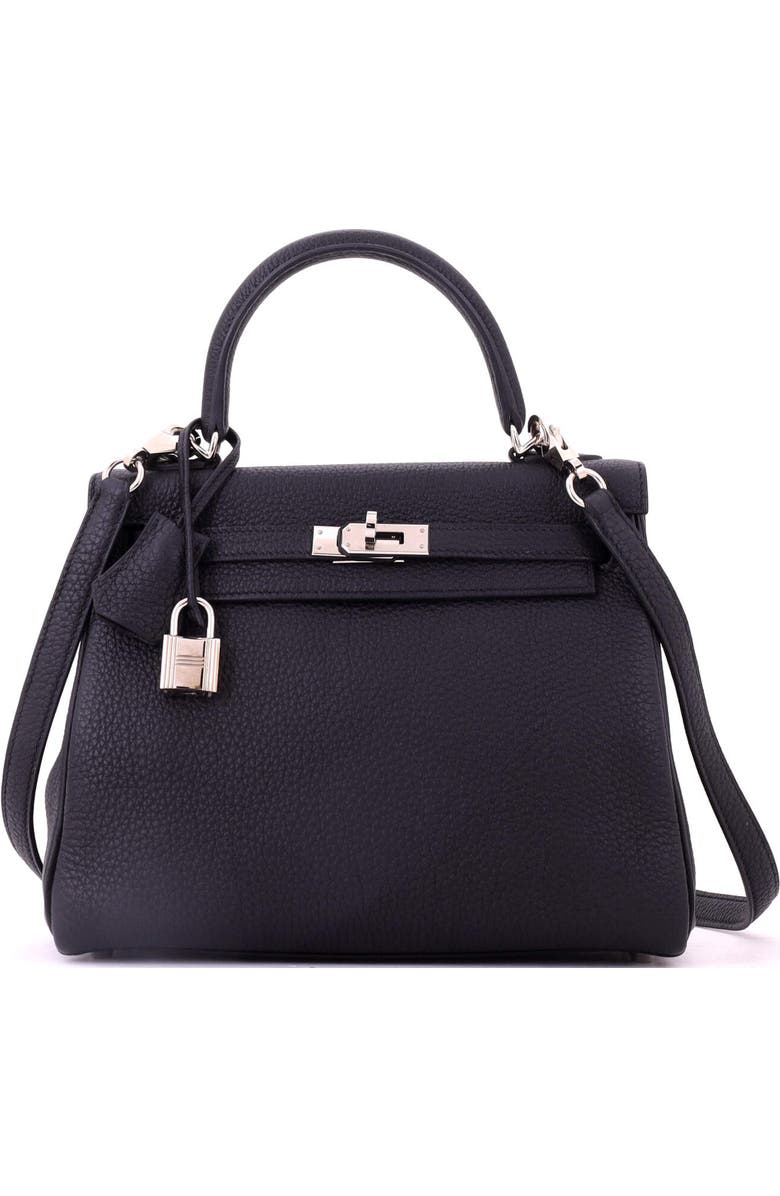 81034712 Kelly Handbag Black Togo with Palladium Hardware 25, Main, color,
