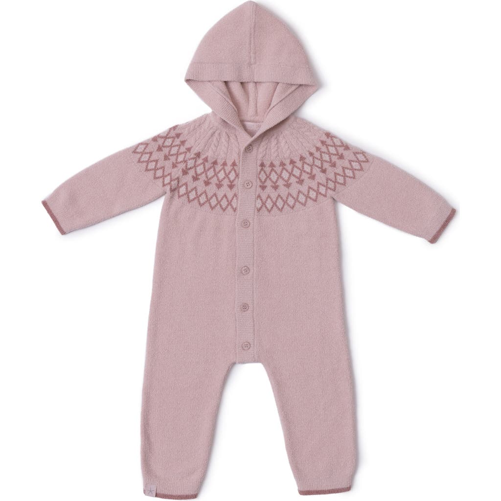 Barefoot Dreams Cozychic™ Ultra Lite® Fair Isle Hooded Romper In Pink