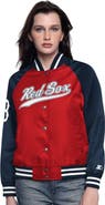 STARTER Women's Starter Red/Navy Boston Red Sox Home Run Full-Snap Varsity Jacket