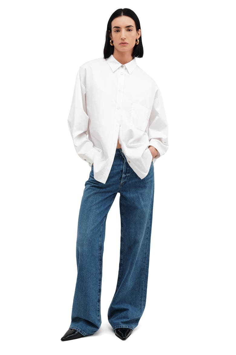 Lima Cotton Poplin Button-Up Shirt, Alternate, color, OPTIC WHITE