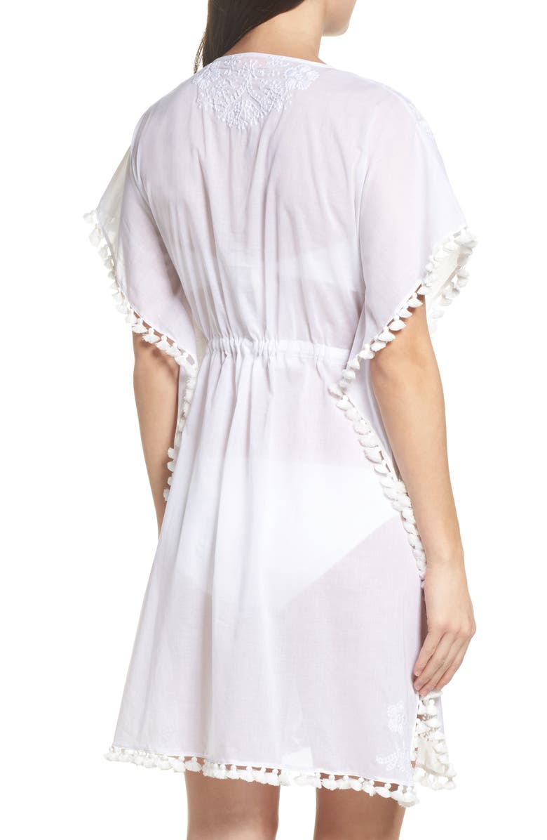 Tory Burch Embroidered Cover-Up Caftan, Alternate, color, 