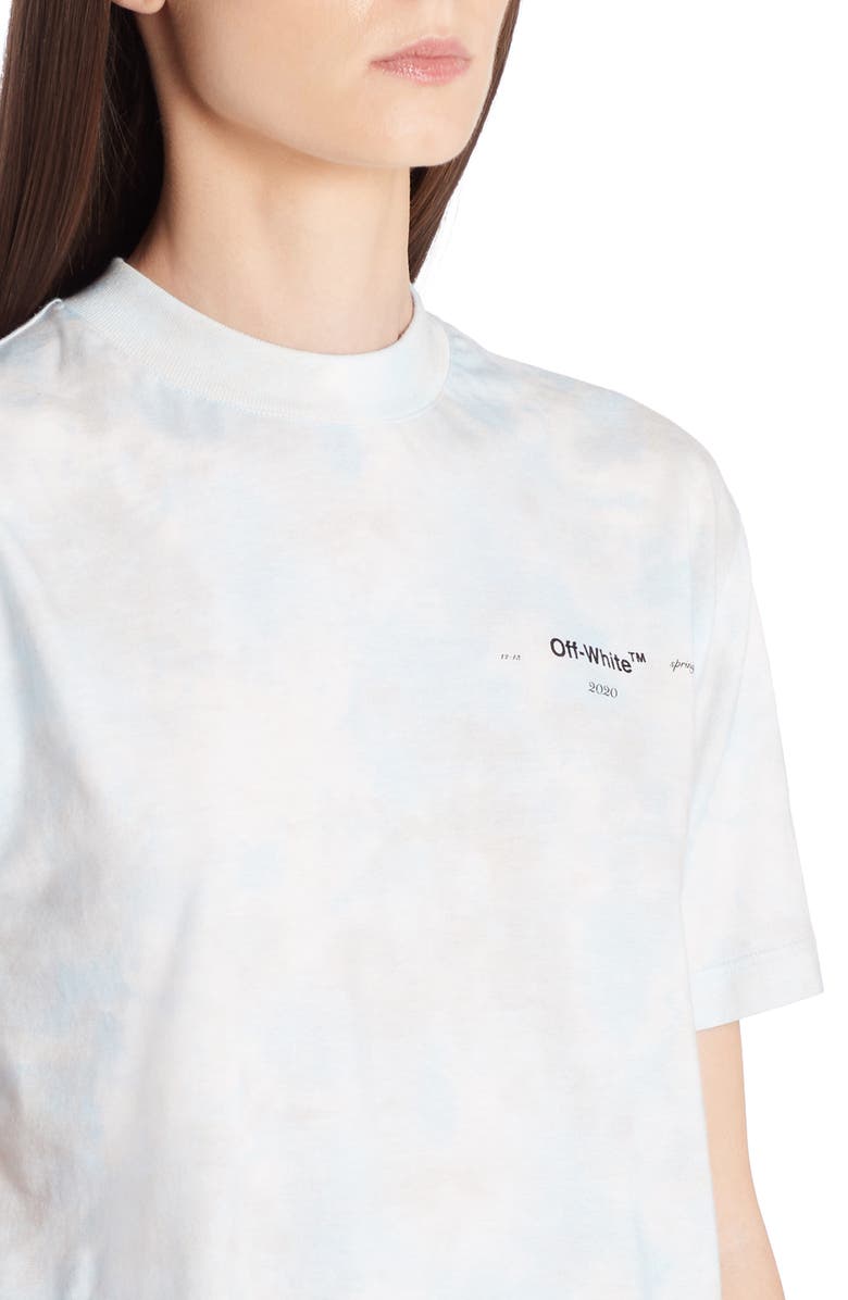 Off-White Puzzle Arrow Logo Tie Dye Cotton Tee, Alternate, color,