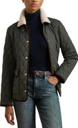 Lauren Ralph Lauren Quilted Faux Shearling Collar Jacket
