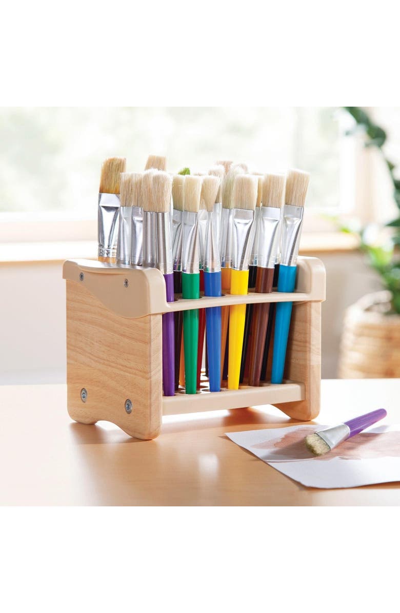 Kaplan Early Learning Company Tabletop Paintbrush Stand, Alternate, color, Beige