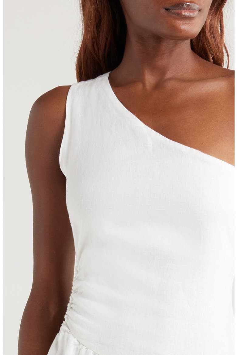 Willow One-Shoulder Linen Cover-Up Dress, Alternate, color, IVORY