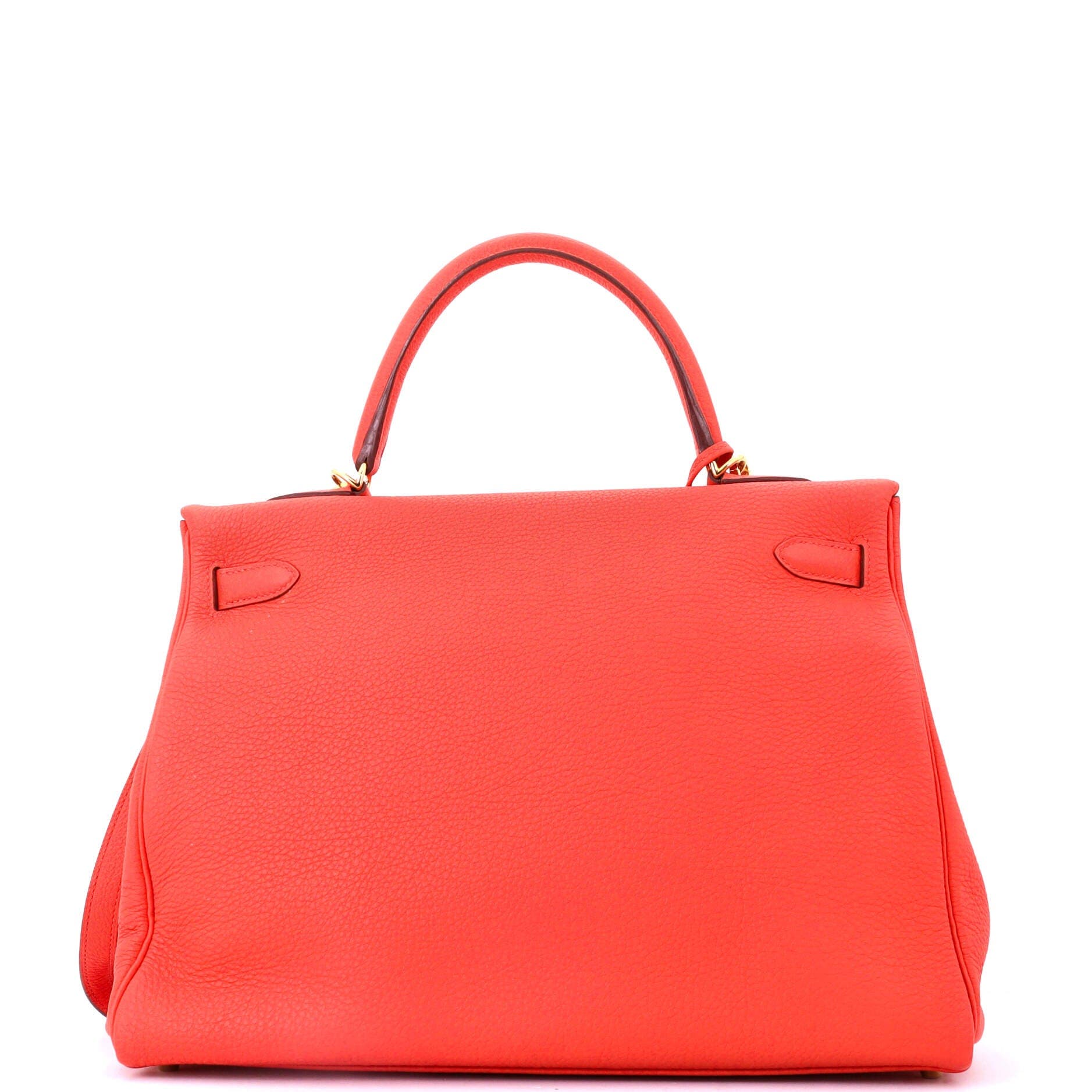 Pre-Owned Hermes Kelly Handbag Orange Togo with Gold Hardware 35, Alternate, color, Capucine