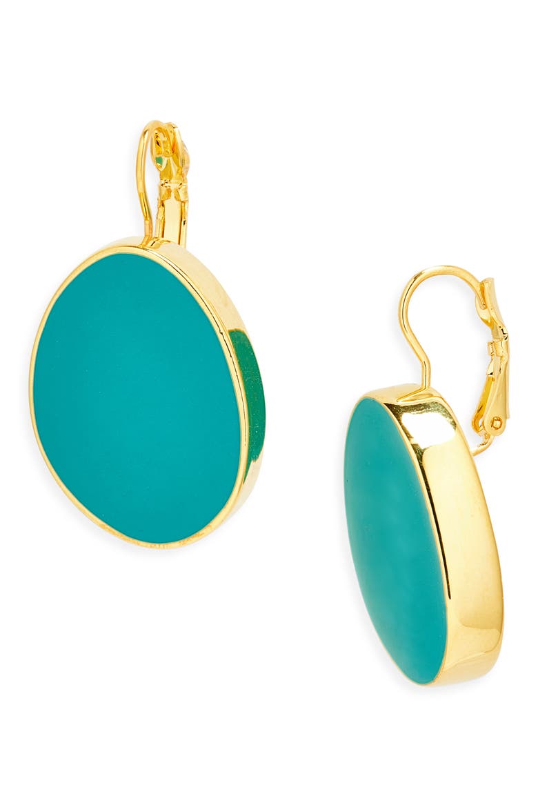 Enamel Statement Drop Earrings, Main, color, TURQUOISE