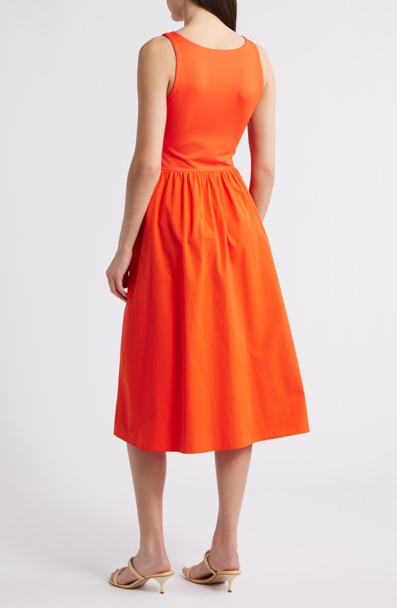 SPANX<sup
®</sup
 SPANXsmooth<sup
™</sup
 Jersey Mixed Media Midi Dress, Alternate, color, Poppy
