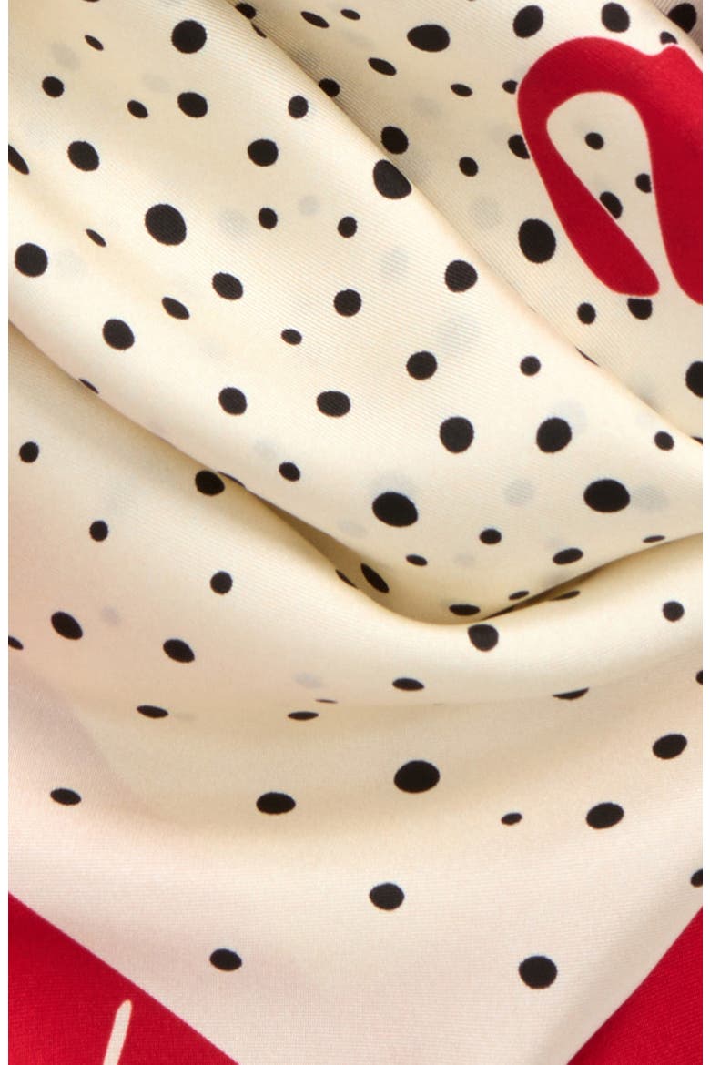 Little Stars Print Silk Scarf, Alternate, color, VANILLA