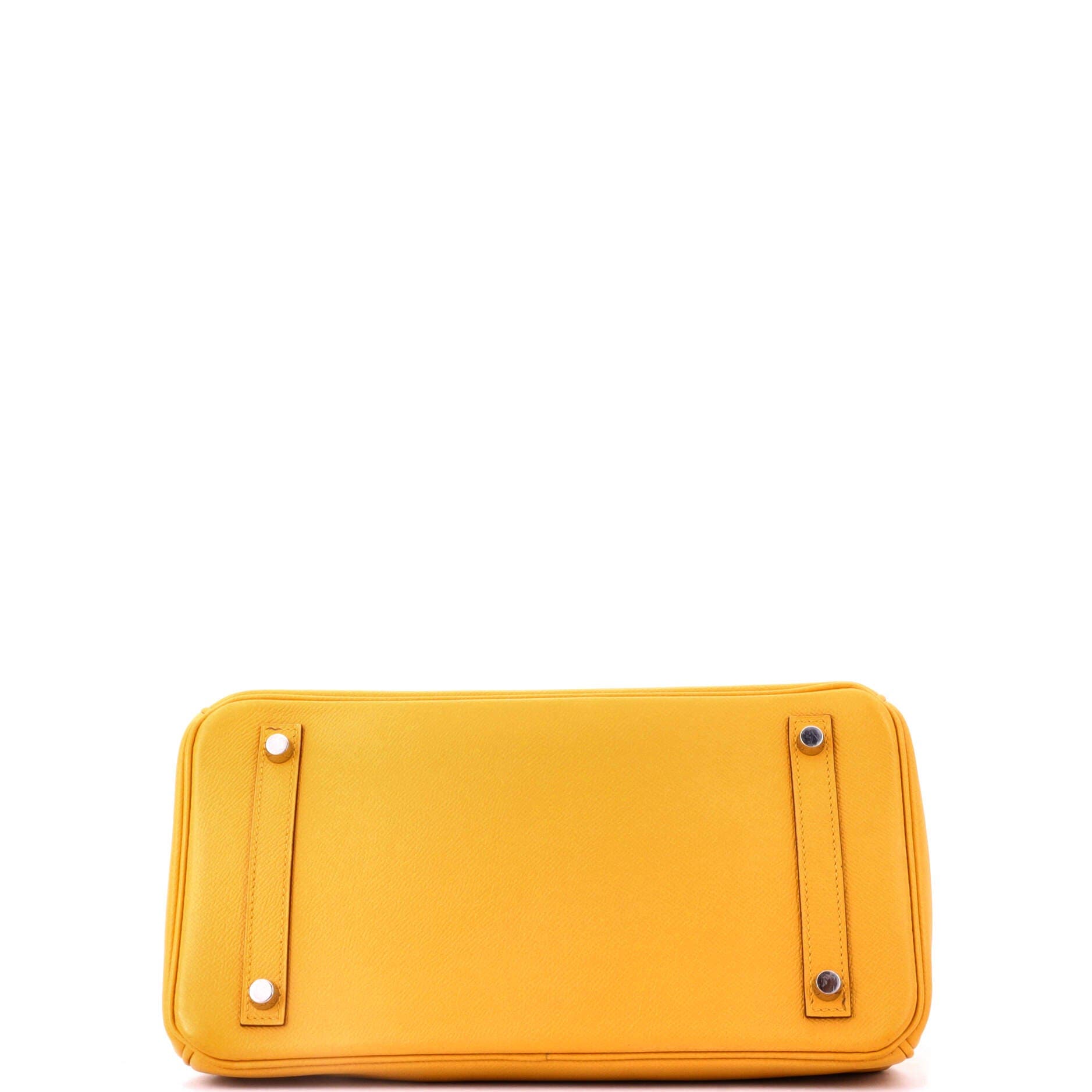 Pre-Owned Hermes Birkin Handbag Yellow Epsom with Palladium Hardware 30, Alternate, color, Jaune Ambre