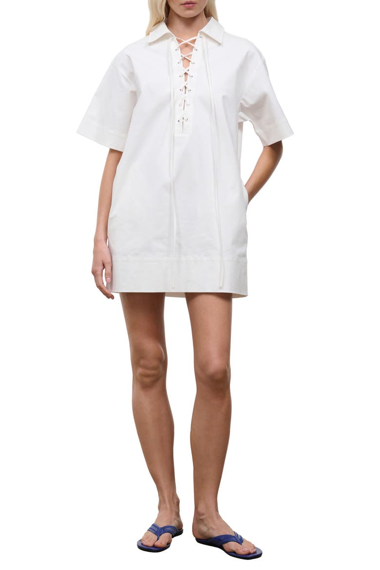 Tove Lace Up Dress, Alternate, color, WHITE
