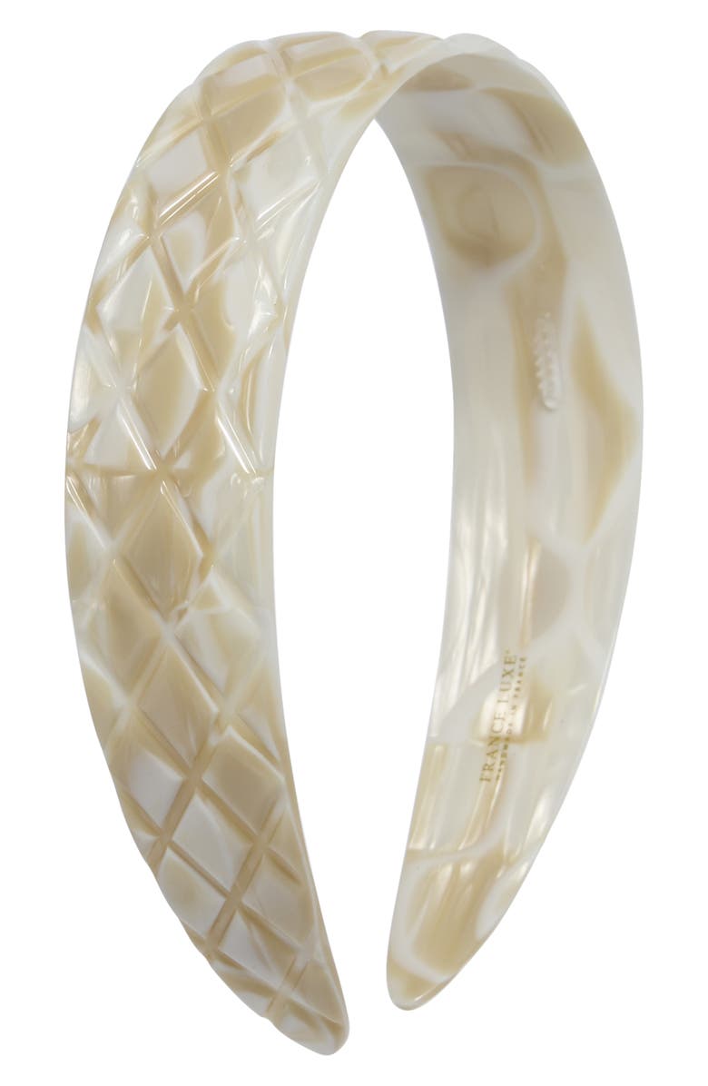 France Luxe Wide Quilted Headband, Main, color, Alba