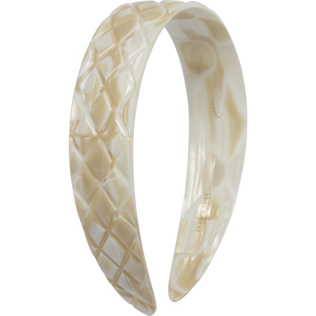 France Luxe Wide Quilted Headband In Neutral