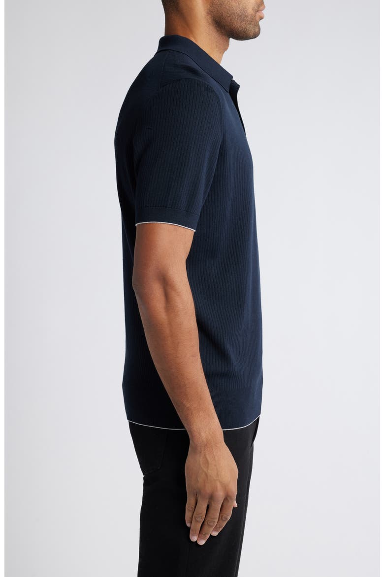 Darco Rib Silk & Cotton Polo, Alternate, color, DARK BLUE